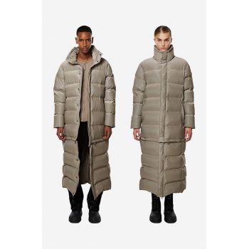 Rains geacă Extra Long Puffer Coat culoarea maro, de iarnă 1536.VELVETTAUPE-VELVET.TAU de firma originala