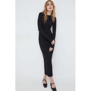 Samsoe Samsoe rochie culoarea negru, maxi, mulata