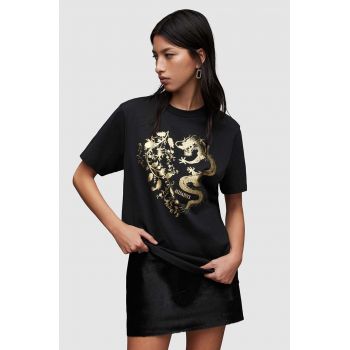 AllSaints tricou din bumbac Auru femei, culoarea negru