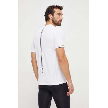 Boss Green tricou x Matteo Berrettini barbati, culoarea alb, cu imprimeu