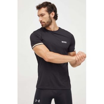 Boss Green tricou x Matteo Berrettini barbati, culoarea negru, cu imprimeu