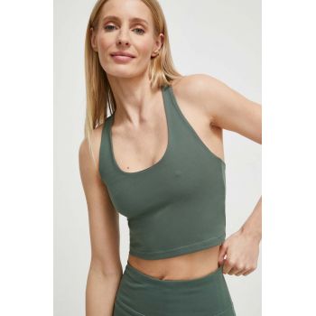 Dkny sutien sport culoarea verde, neted ieftin