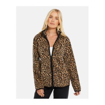 Hanorac din fleece cu fermoar si animal print Leo 5939 ieftin