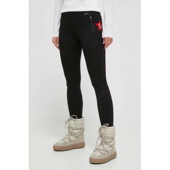 Newland leggins sport Artemis femei, culoarea negru, cu imprimeu