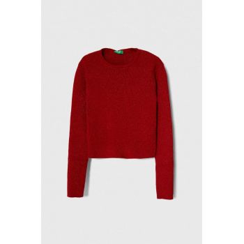United Colors of Benetton pulover copii culoarea rosu, light ieftin