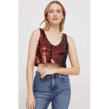 United Colors of Benetton top femei, culoarea bordo ieftin