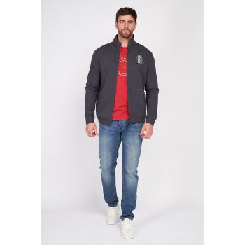 Bluza de trening cu fermoar si logo