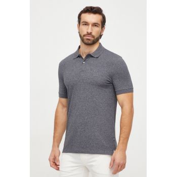 BOSS polo de bumbac culoarea gri, uni 50468301 ieftin