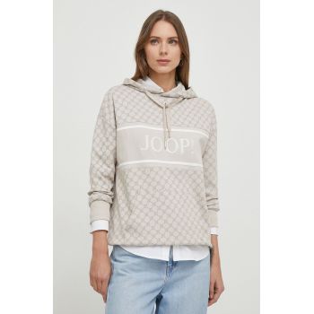 Joop! bluza femei, culoarea maro, cu glugă, modelator