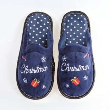 Papuci bleumarin Christmas