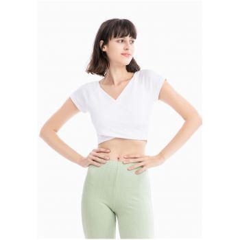 Tricou crop cu aspect petrecut Crosspy 7299