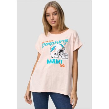 Tricou lejer de bumbac cu imprimeu Miami Dolphins