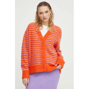 American Vintage cardigan din lana culoarea portocaliu, călduros