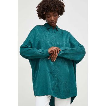 Answear Lab camasa femei, culoarea verde, cu guler clasic, relaxed de firma originala