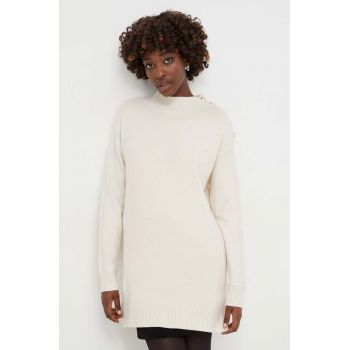 Answear Lab pulover femei, culoarea bej, cu turtleneck de firma original