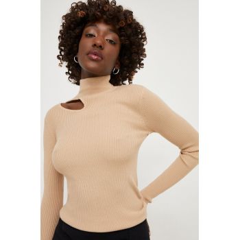 Answear Lab pulover femei, culoarea maro, light, cu turtleneck de firma original