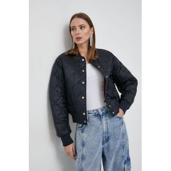 BOSS Orange geacă bomber femei, culoarea bleumarin, de tranziție, oversize 50509257 de firma originala