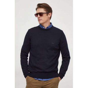 BOSS pulover de bumbac culoarea bleumarin, light 50506023 de firma original