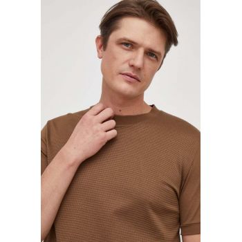 BOSS tricou bărbați, culoarea maro, uni 50505671 de firma original