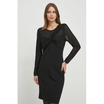 Dkny rochie culoarea negru, mini, drept ieftina