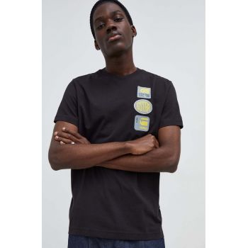 G-Star Raw tricou din bumbac barbati, culoarea negru, cu imprimeu