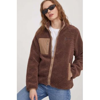 Karl Kani hanorac fleece culoarea maro, neted