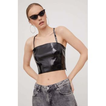 Karl Lagerfeld Jeans top femei, culoarea negru