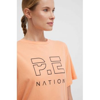 P.E Nation tricou din bumbac femei, culoarea portocaliu de firma original