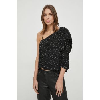 Pepe Jeans bluza femei, culoarea negru, cu imprimeu