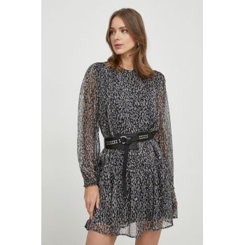 Pepe Jeans rochie culoarea negru, mini, evazati ieftina