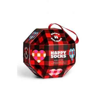 Happy Socks sosete Bauble Sock Gift Box culoarea rosu de firma originale