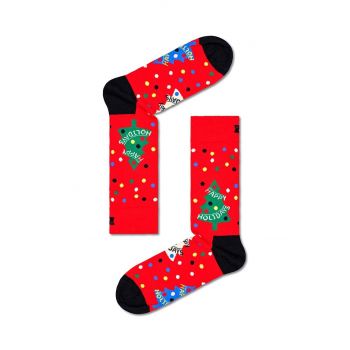 Happy Socks sosete Happy Holidays Sock culoarea rosu de firma originale