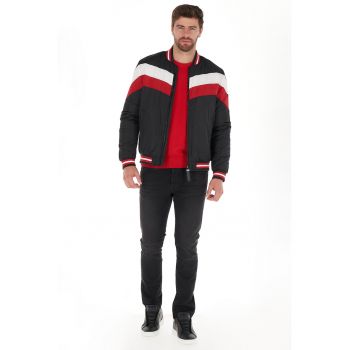 Jacheta bomber cu model colorblock