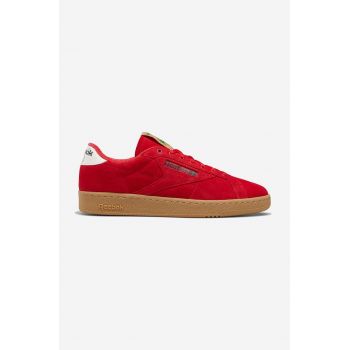 Reebok Classic sneakers din piele întoarsă C Grounds culoarea roșu, GV6954 GV6954-red