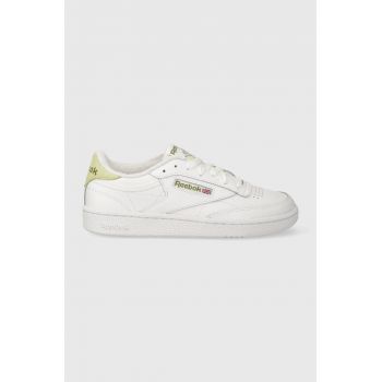 Reebok sneakers din piele Club C 85 culoarea alb ieftini