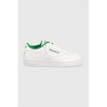 Reebok sneakers din piele Club C 85 culoarea alb, IE9387 IE9387-white ieftini