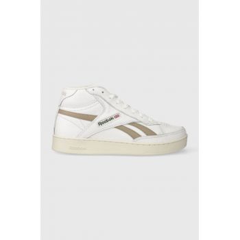 Reebok sneakers din piele Club C Form Hi culoarea alb