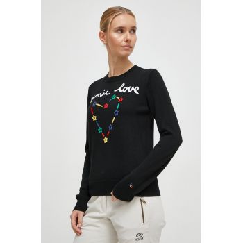 Rossignol pulover de lana JCC femei, culoarea negru, light