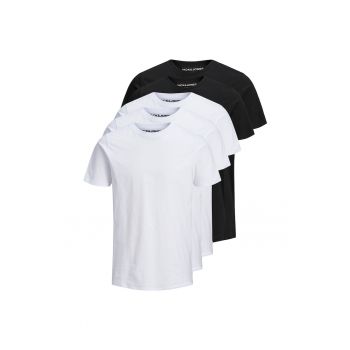 Set de tricouri din bumbac organic - 5 piese - Negru/Alb ieftin