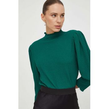 2NDDAY bluza femei, culoarea verde, neted de firma originala