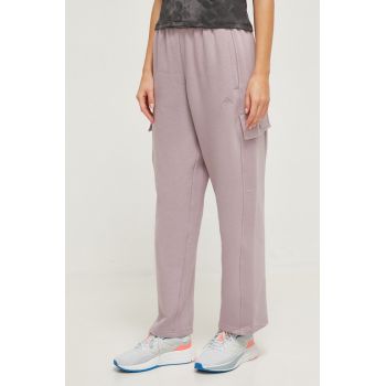 adidas pantaloni de trening culoarea violet, uni IW1216