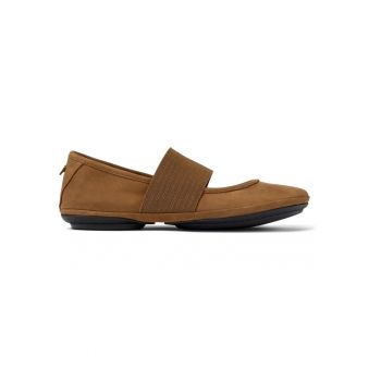 Balerini de piele nabuc cu banda elastica Nina 1395