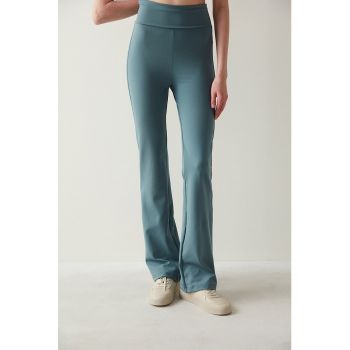 Colanti bootcut cu talie inalta