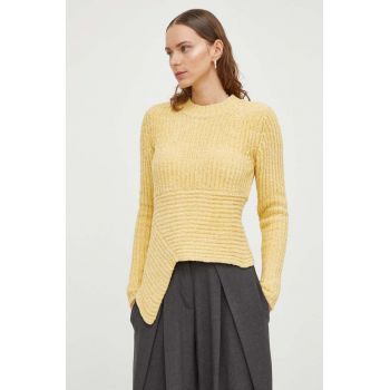 Lovechild pulover femei, culoarea galben, călduros