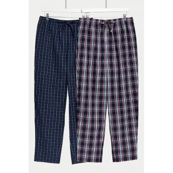 Set de pantaloni de pijama cu model in carouri - 2 perechi