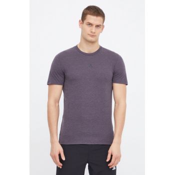 adidas Performance tricou de antrenament culoarea violet, melanj IS3810