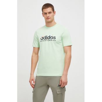 adidas tricou din bumbac bărbați, culoarea verde, cu imprimeu IM8306 ieftin