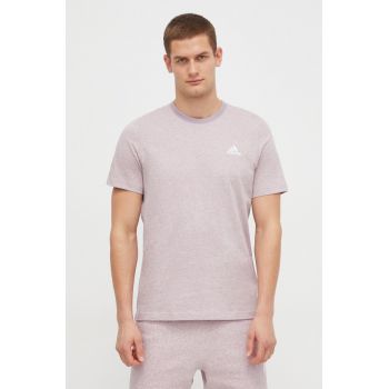 adidas tricou din bumbac bărbați, culoarea violet, melanj IR5319