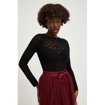 Answear Lab bluza femei, culoarea negru, neted