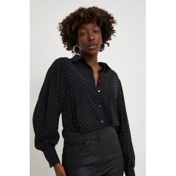 Answear Lab camasa femei, culoarea negru, cu guler clasic, regular ieftina